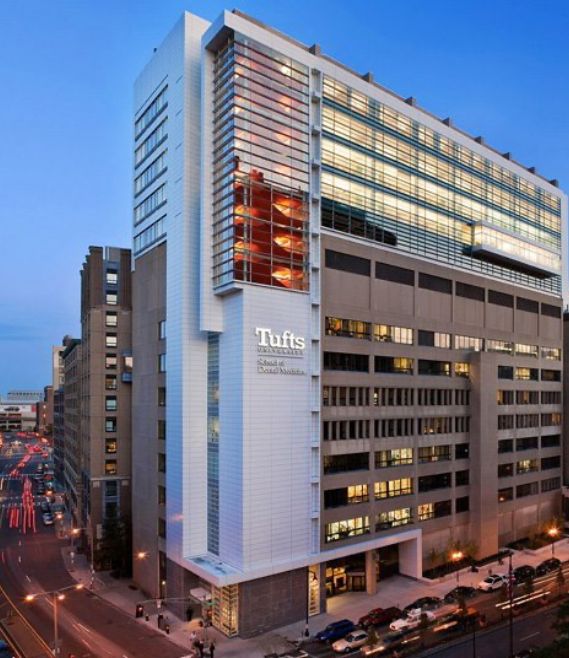 Exterior of a building at Tufts University School of Dental Medicine